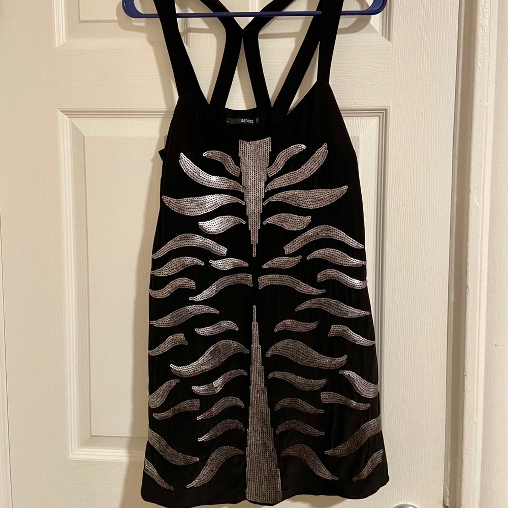seduce | black sequin dress